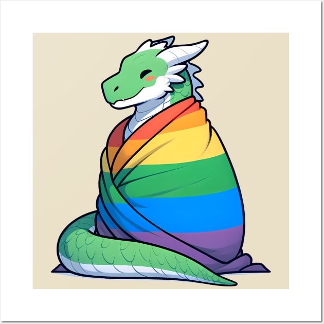 Comfy Womfy Scalie Pride Dragon LGBTQ Rainbow Wall Art by Blue Bull Bazaar